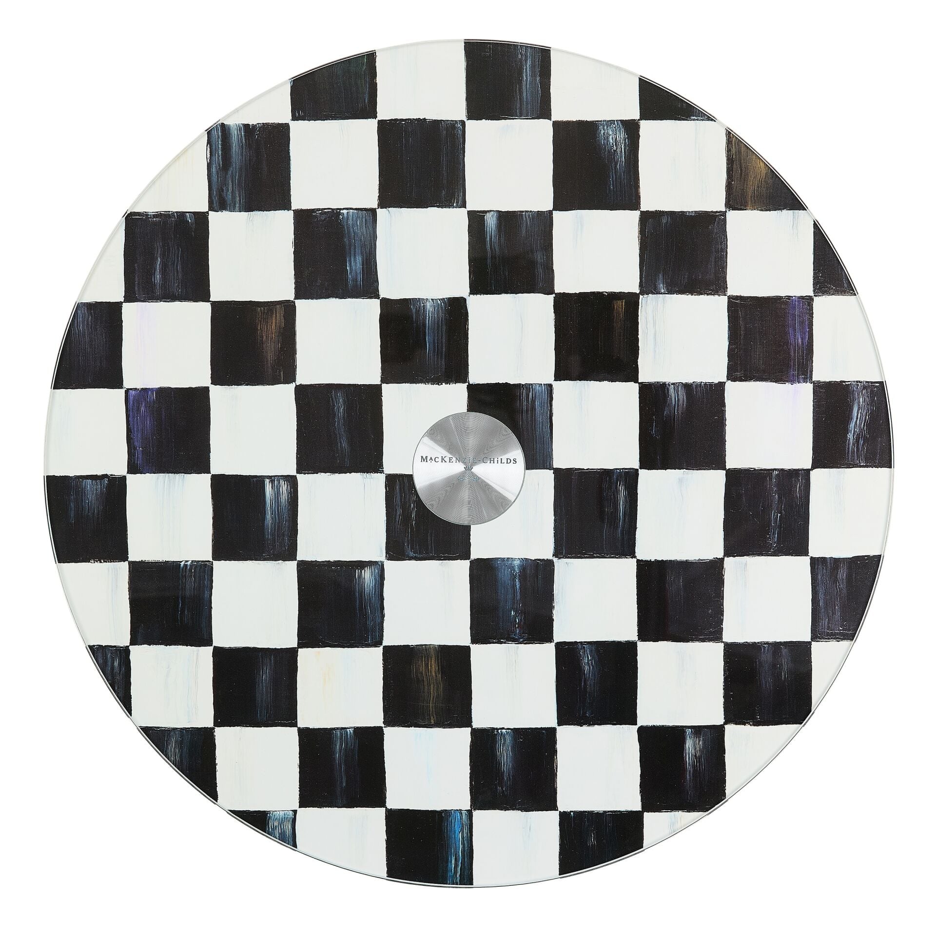 Courtly Check Glass Lazy Susan