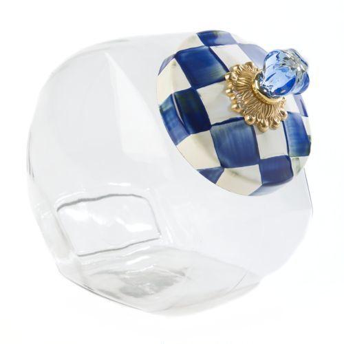 Cookie Jar with Royal Check Enamel Lid