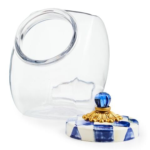 Cookie Jar with Royal Check Enamel Lid