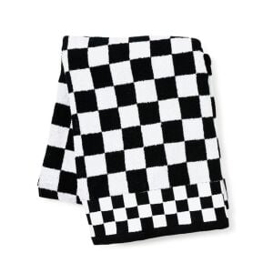 Black Check Bath Towel