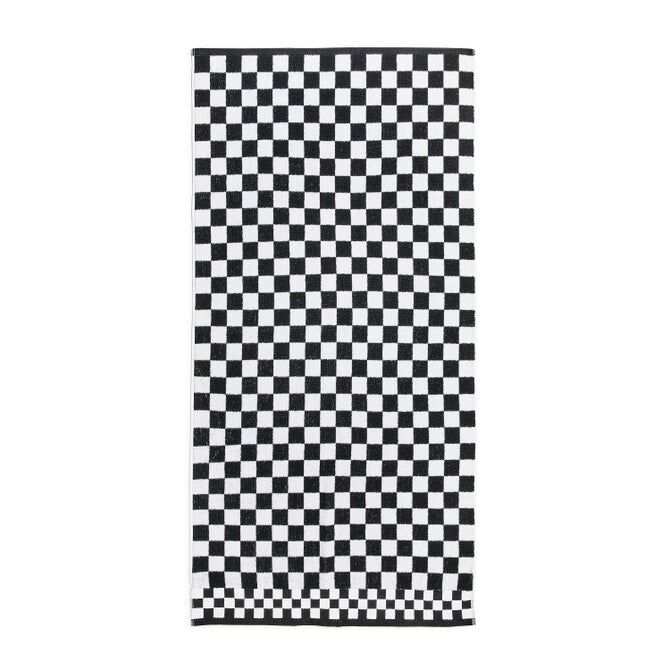 Black Check Bath Towel