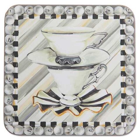 Hotel Silver Cork Back Coasters - Set of 4
