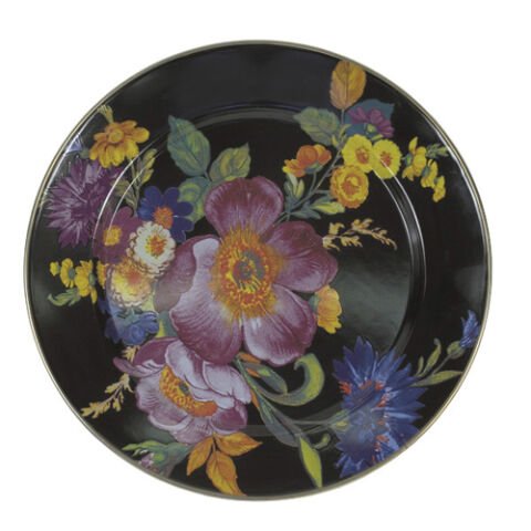 Flower Market Charger/Plate - Black