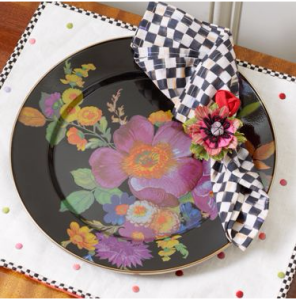 Flower Market Charger/Plate - Black