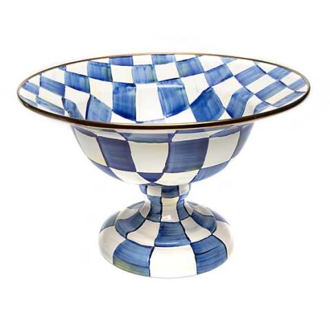 Royal Check Enamel Compote - Large
