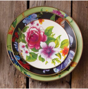 Flower Market Dinner Plate - Black