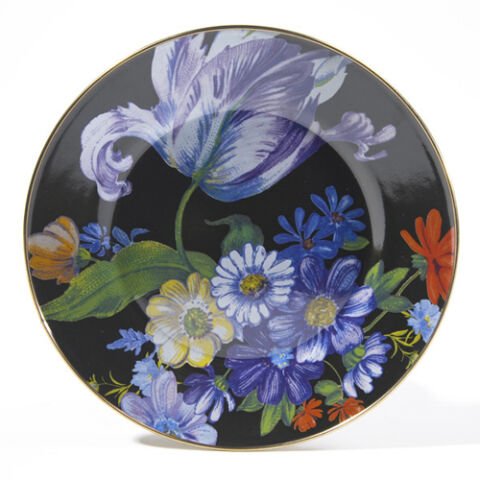 Flower Market Dinner Plate - Black