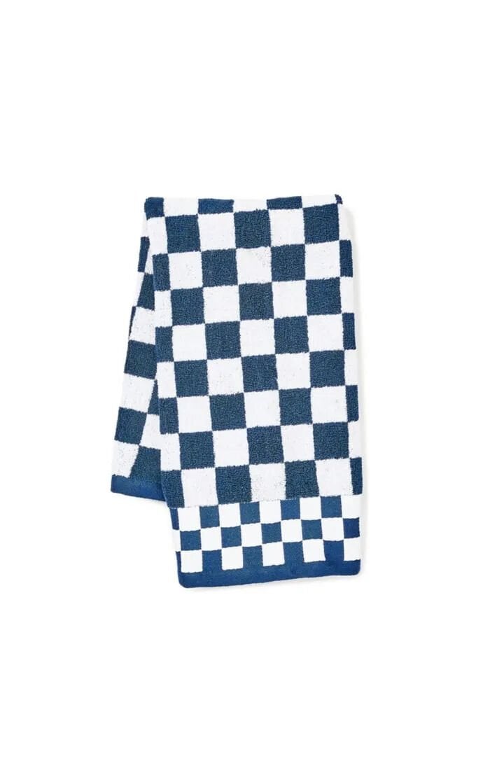 Navy Check Hand Towel
