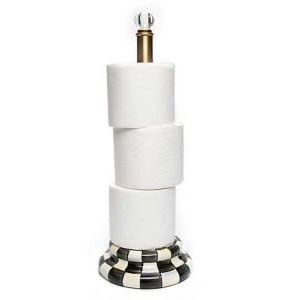 Courtly Check Enamel Toilet Tissue Storage