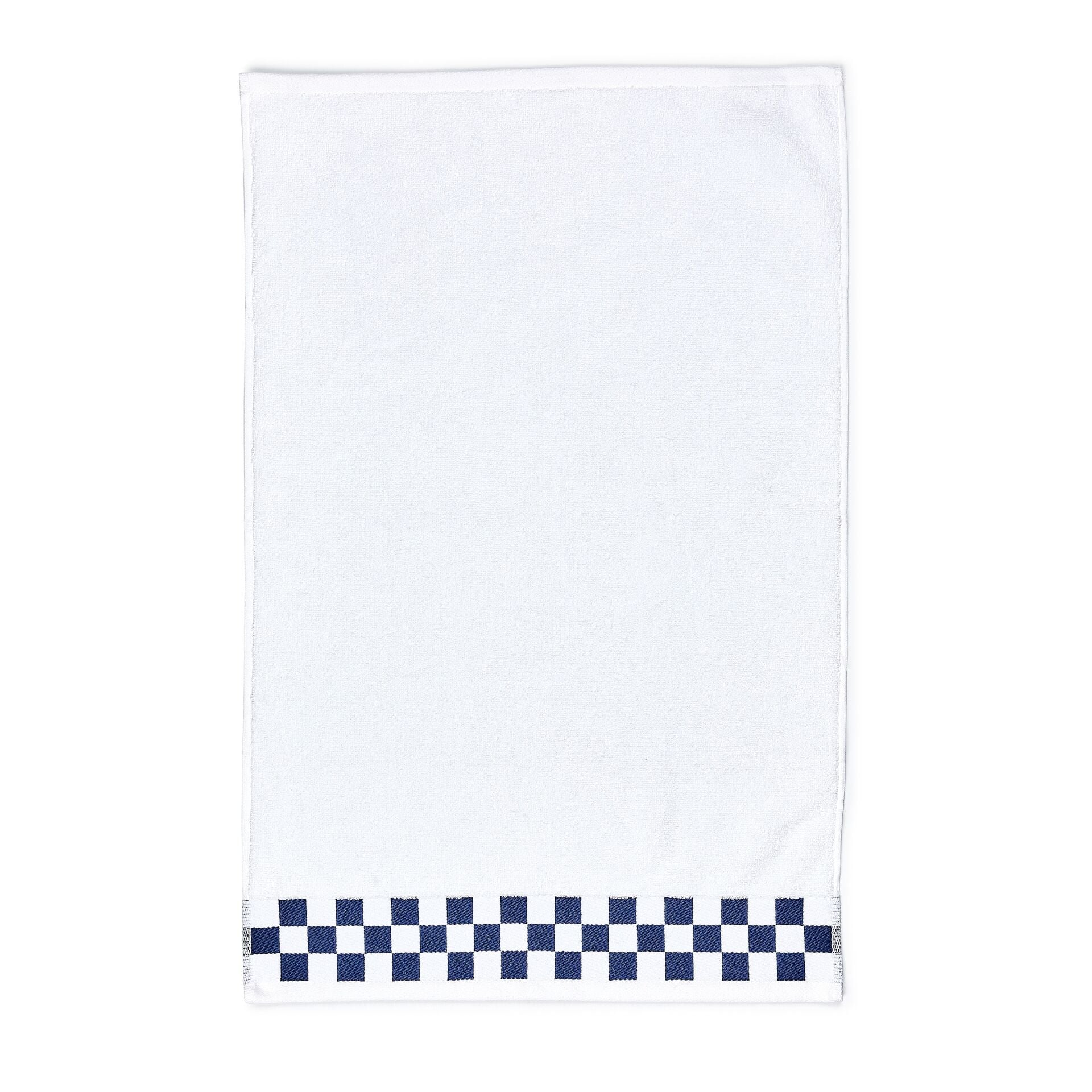 Hand Towel with Navy Check Border