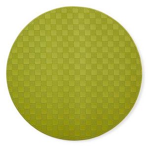 Green Check Faux Leather Placemat