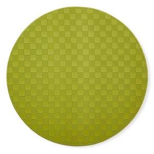 Green Check Faux Leather Placemat