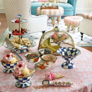 Royal Check Enamel Three Tier Sweet Stand