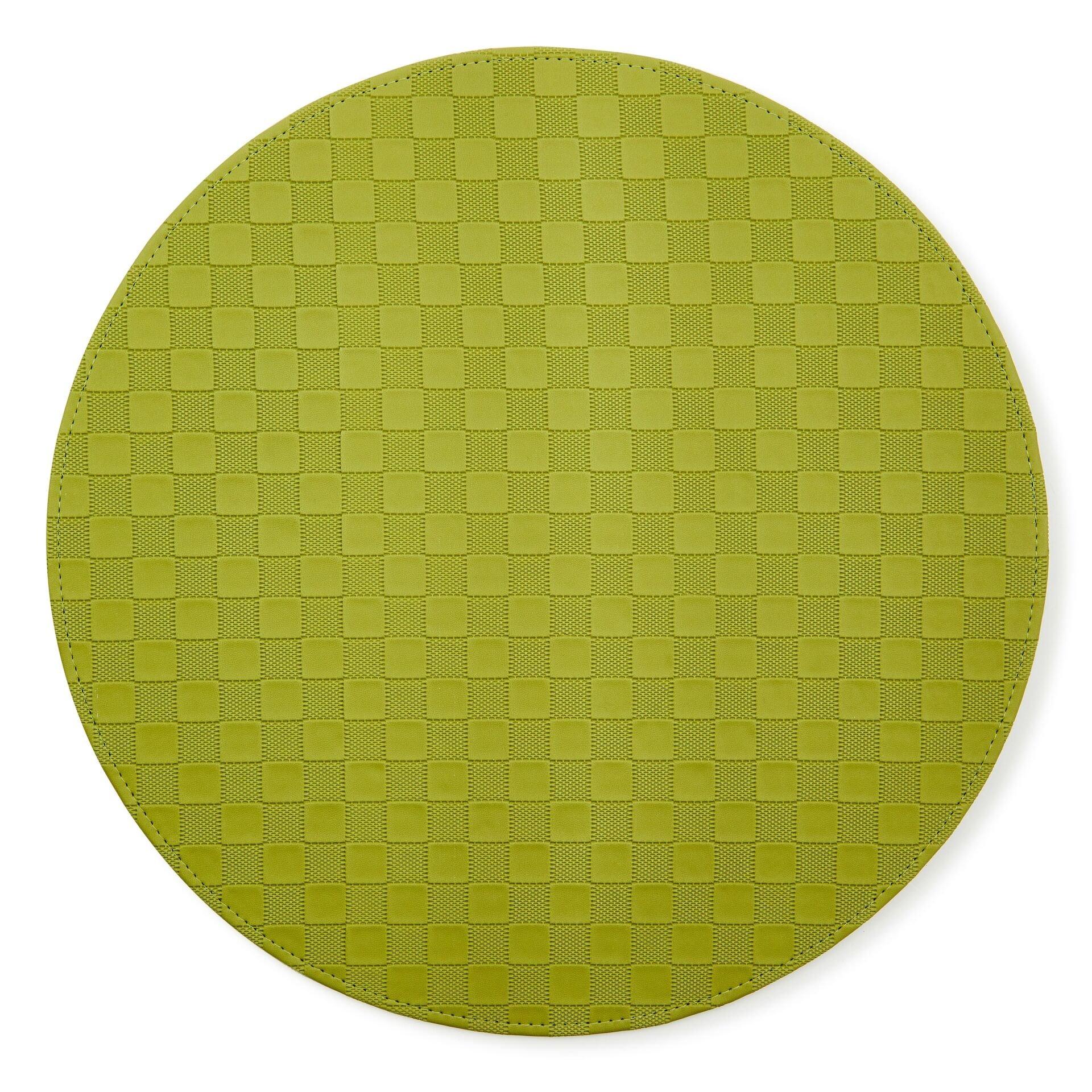 Green Check Faux Leather Placemat