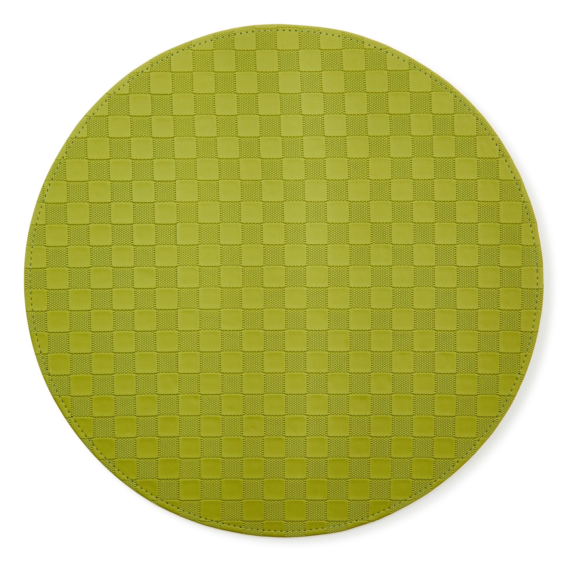 Green Check Faux Leather Placemat