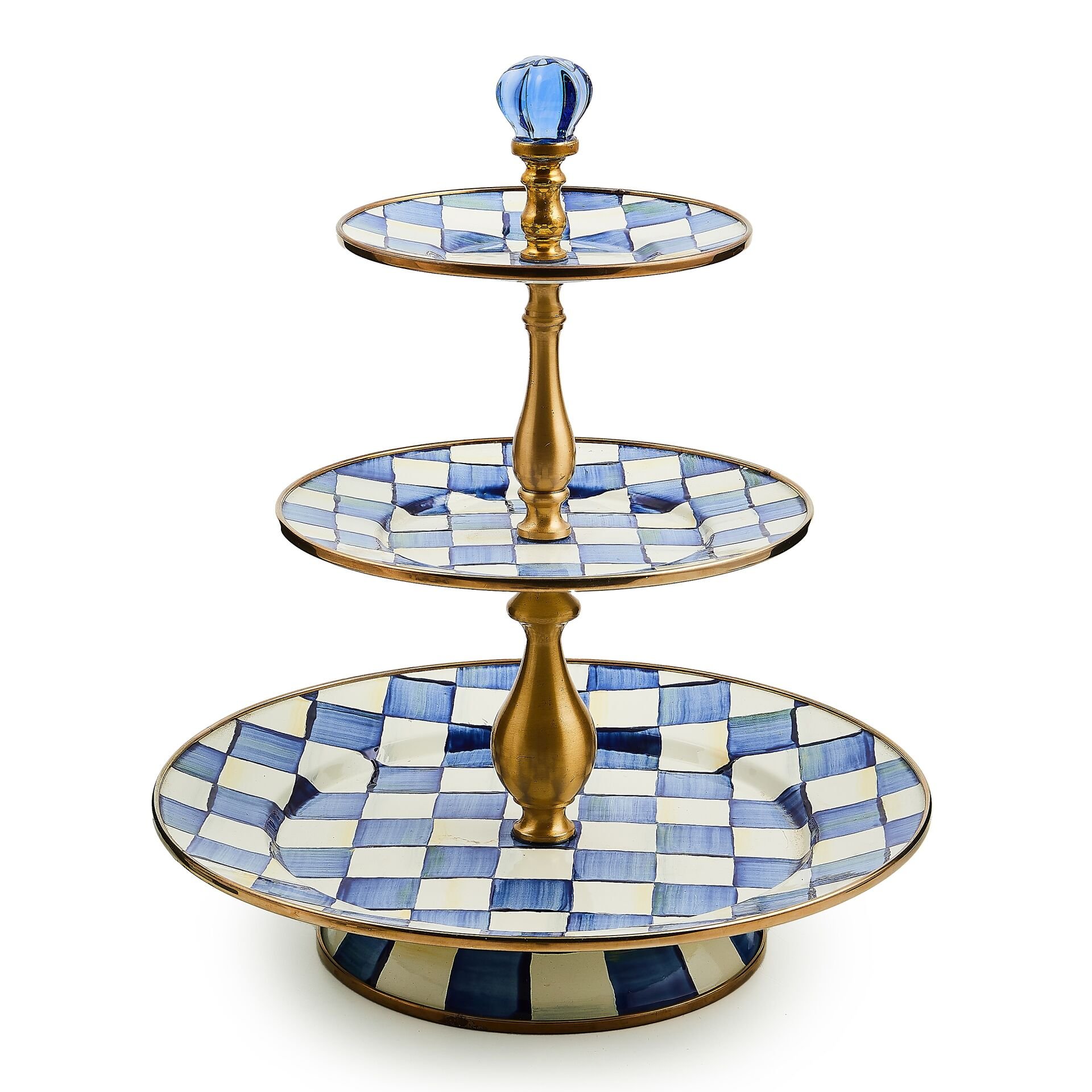 Royal Check Enamel Three Tier Sweet Stand