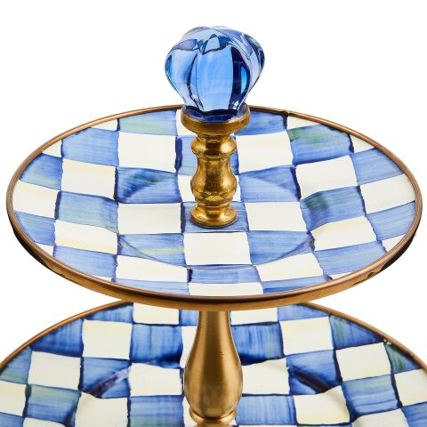 Royal Check Enamel Three Tier Sweet Stand