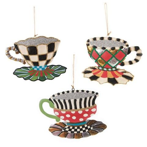 Teacup Ornaments - Set of 3