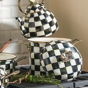 Courtly Check Enamel 7 Qt. Stockpot