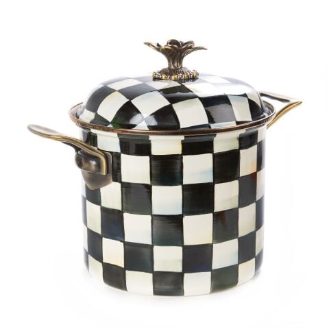 Courtly Check Enamel 7 Qt Stockpot