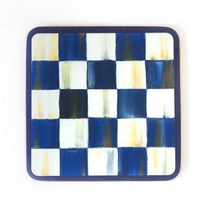 Royal Check Cork Back Coasters - Set of 4