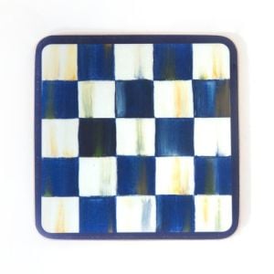 Royal Check Cork Back Coasters - Set of 4