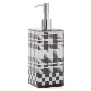 Black & White Tartan Soap Pump