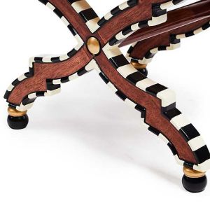 On Wall Street Stripe Cushioned Accent Stool