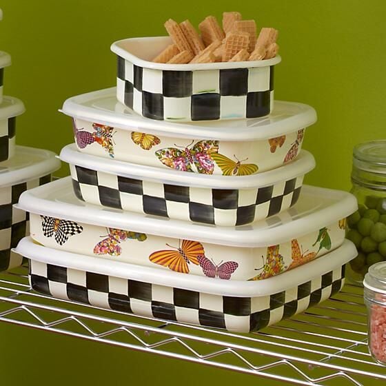 Courtly Check Enamel Storage - Small