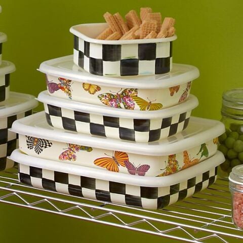 Courtly Check Enamel Storage - Small