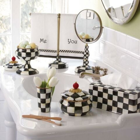 Courtly Check Enamel Vanity Mirror