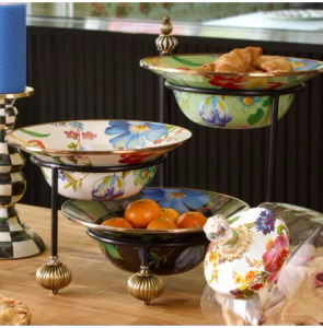 White Flower Market Serving Bowl