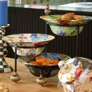 White Flower Market Serving Bowl