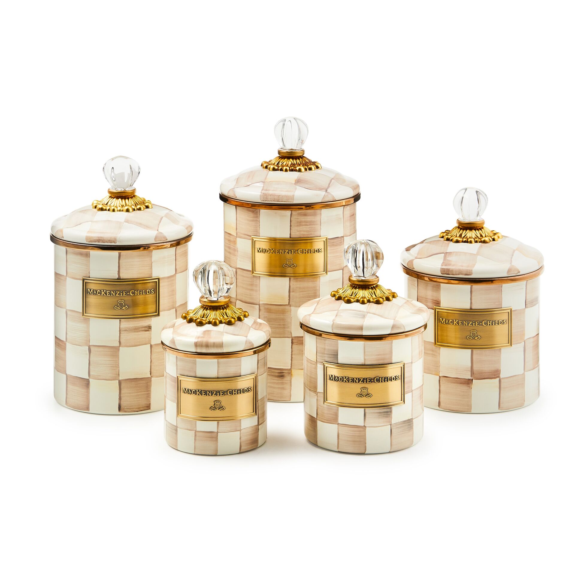 Mocha Check Mini Canister