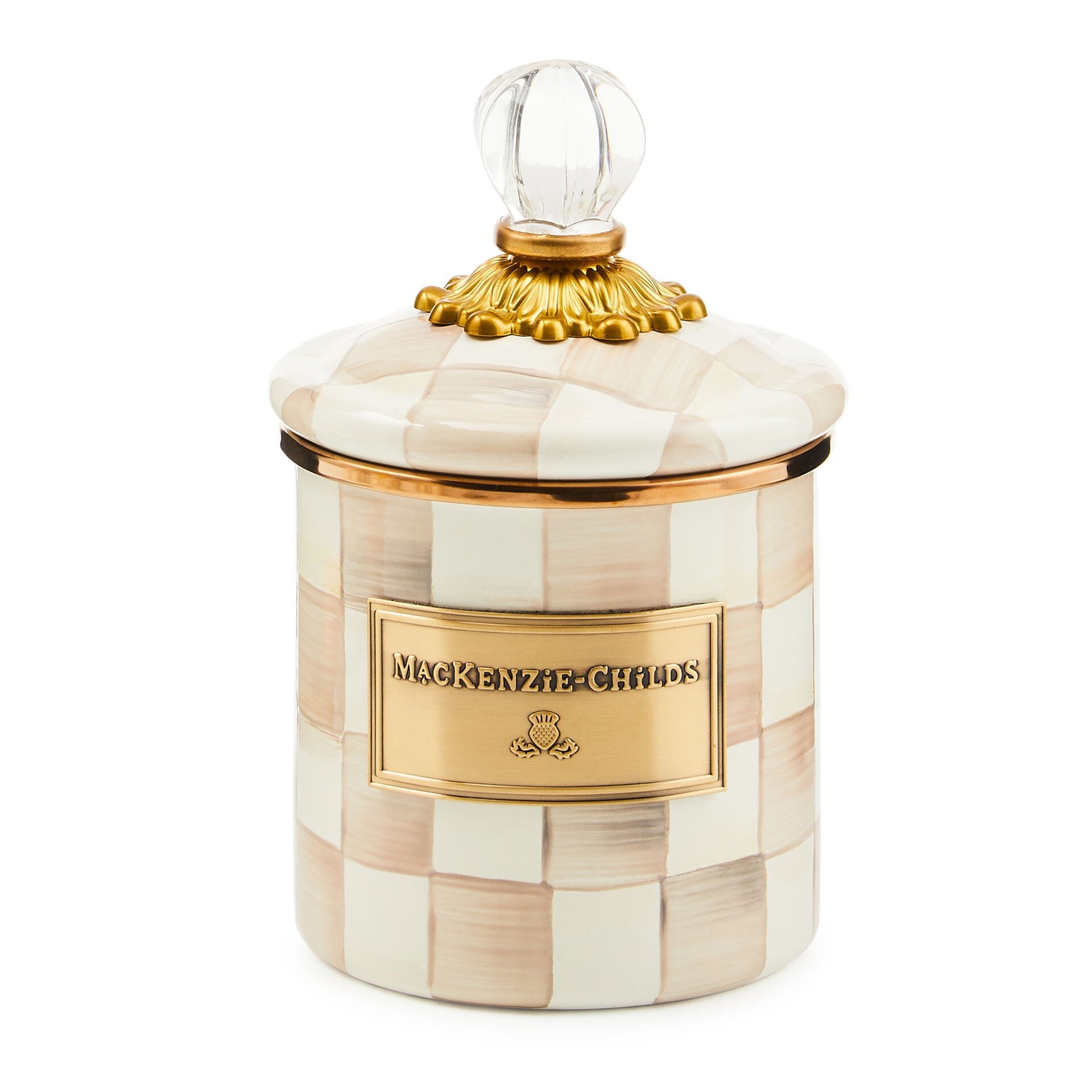 Mocha Check Demi Canister