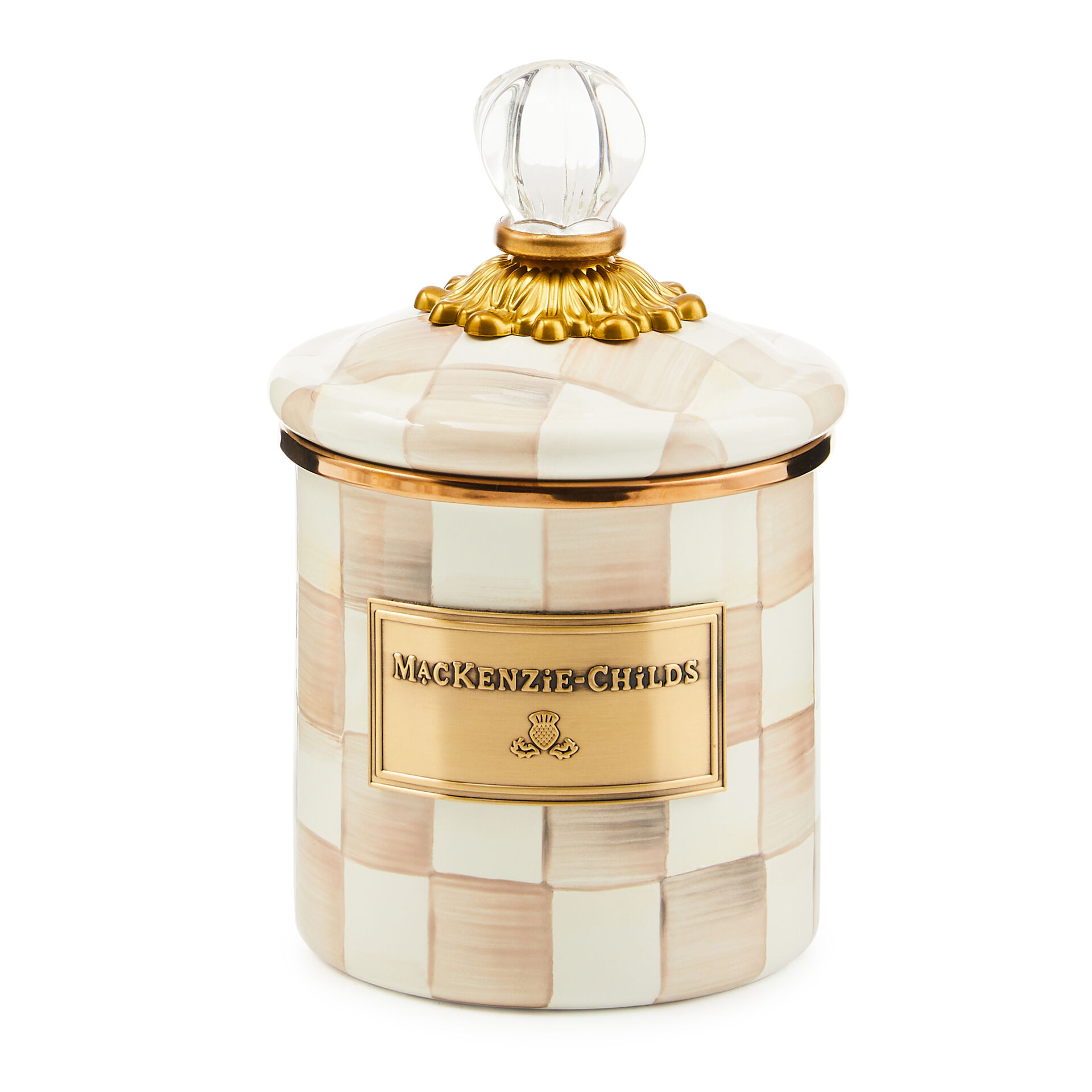 Mocha Check Demi Canister