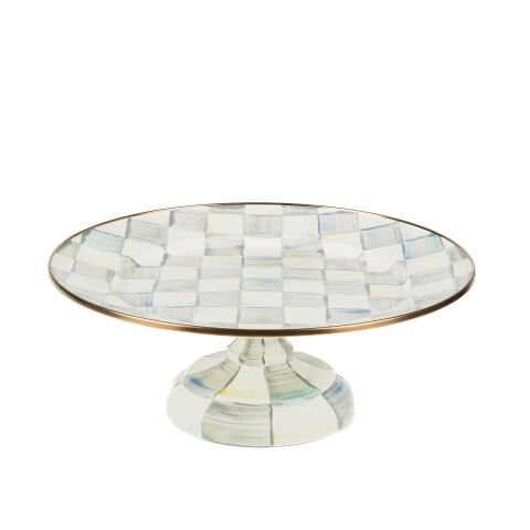 Sterling Check Small Pedestal Platter