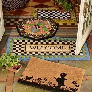 Periwinkle Double Door Welcome Mat