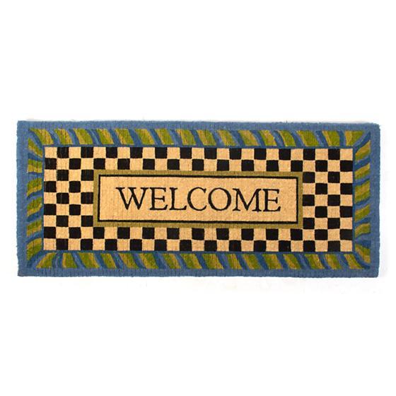 Periwinkle Double Door Welcome Mat