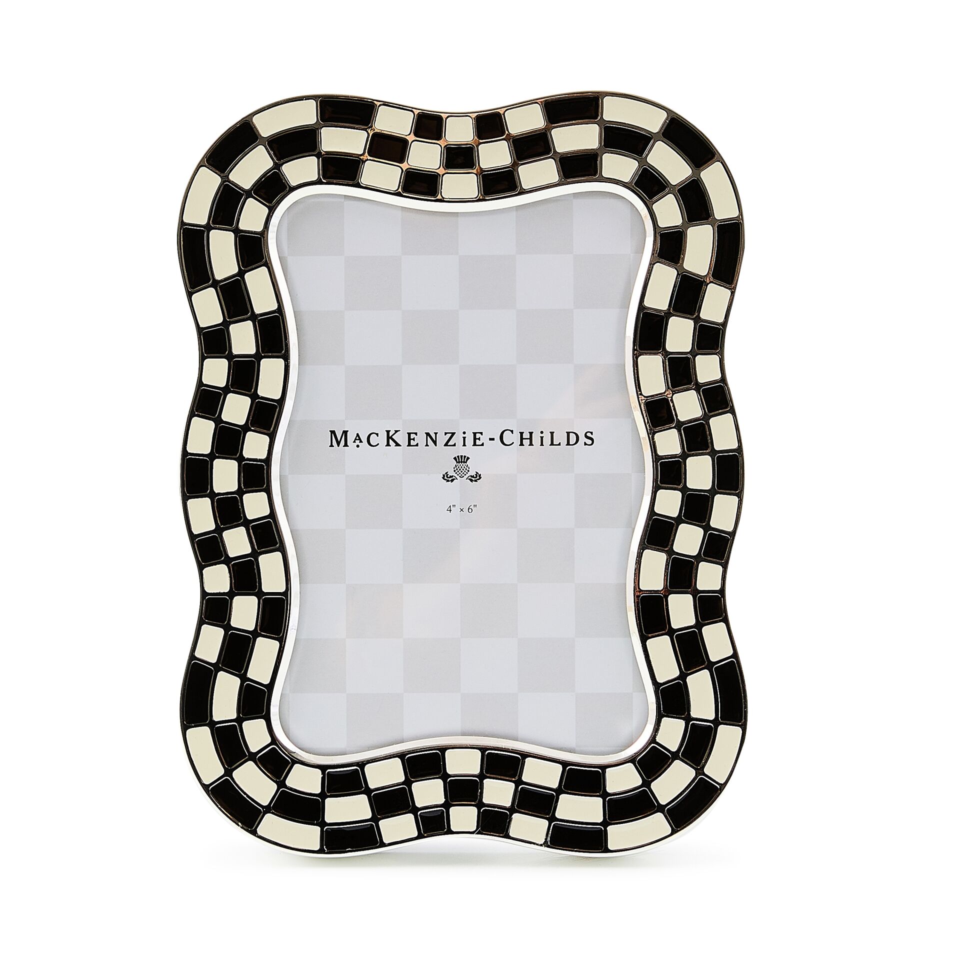 Wavy Check Silver Plated 4''x 6'' Frame