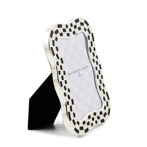 Wavy Check Silver Plated 4''x 6'' Frame