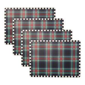 Tartan Black Cork Back Placemats, Set of 4