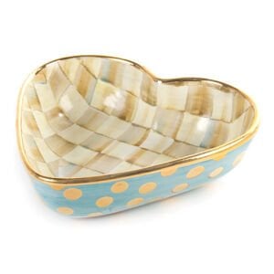 Parchment Check Heart Bowl - Large