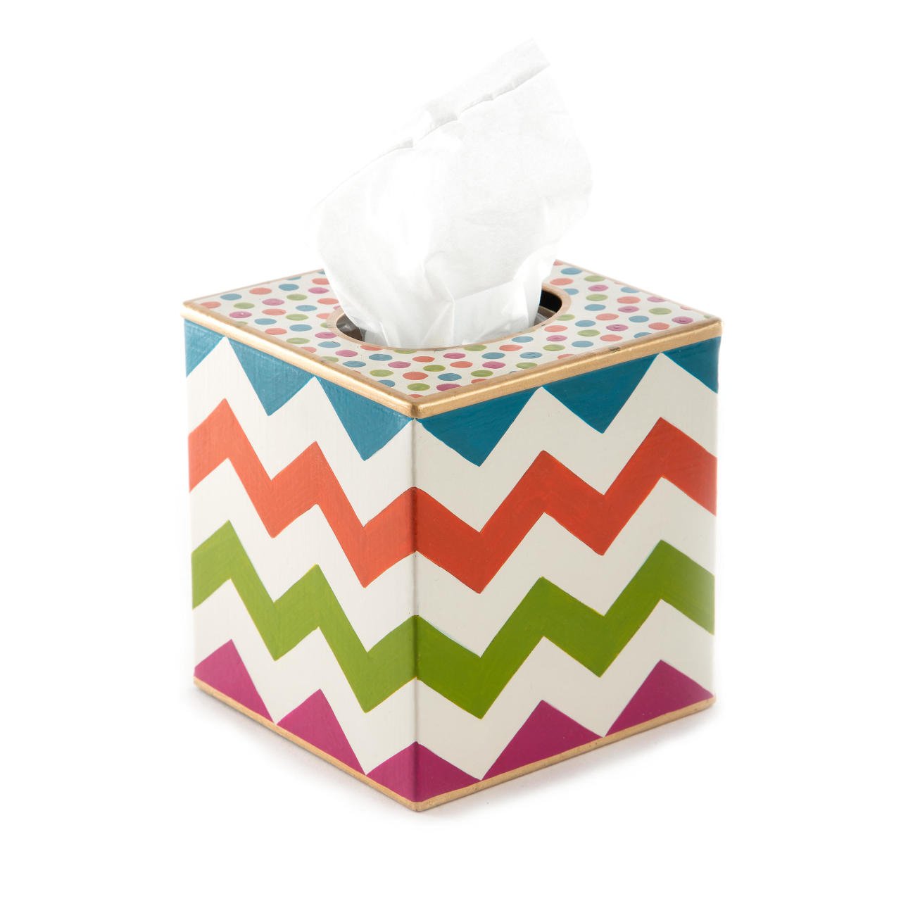 Trampoline Boutique Tissue Box Cover - White