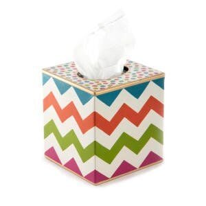 Trampoline Boutique Tissue Box Cover - White