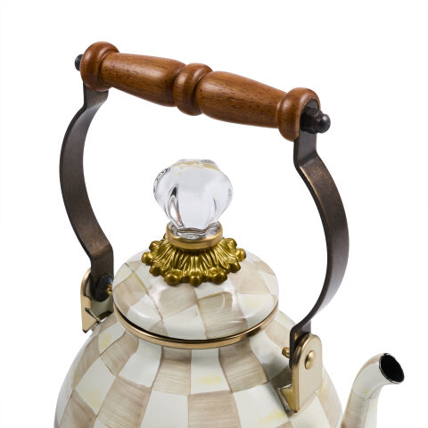 Mocha Check 1 Quart Tea Kettle