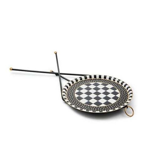 Courtly Check Enamel Tilt Accent Table