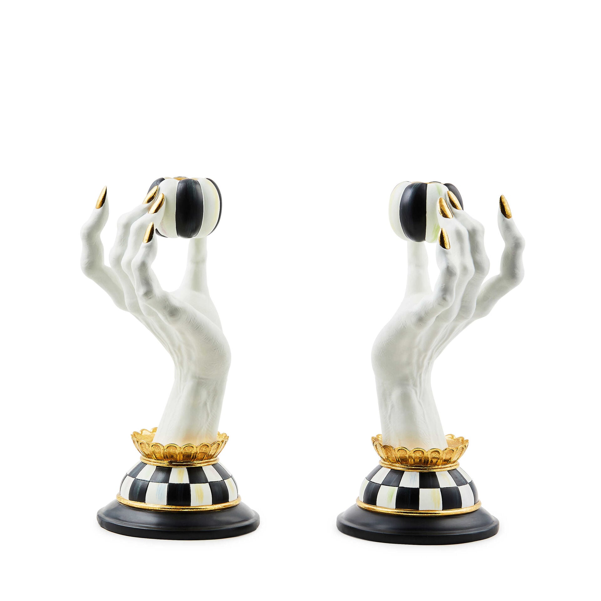 Haunted House Spooky Hand Candle Holders Set of 2