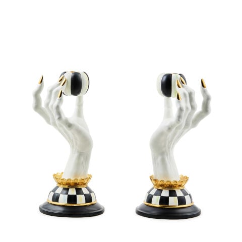 Haunted House Spooky Hand Candle Holders Set of 2