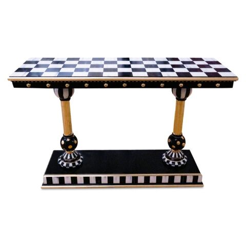 Courtly Brass & Ceramic Console Table